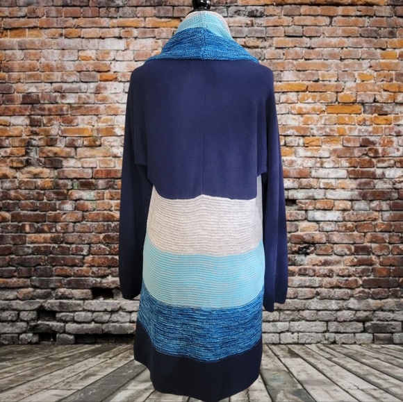 Alia Blue & Grey Knit Cardigan    L  (fits L - XL) - Picture 2 of 4